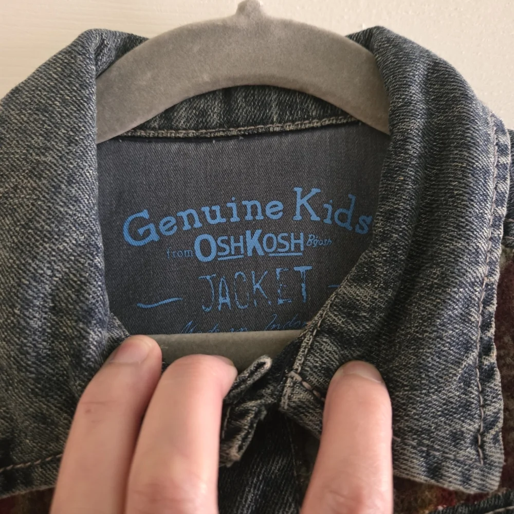 Upcycled Pendleton Scraps OshKosh B'gosh Kids' Dark Blue Denim Jacket 4T Western